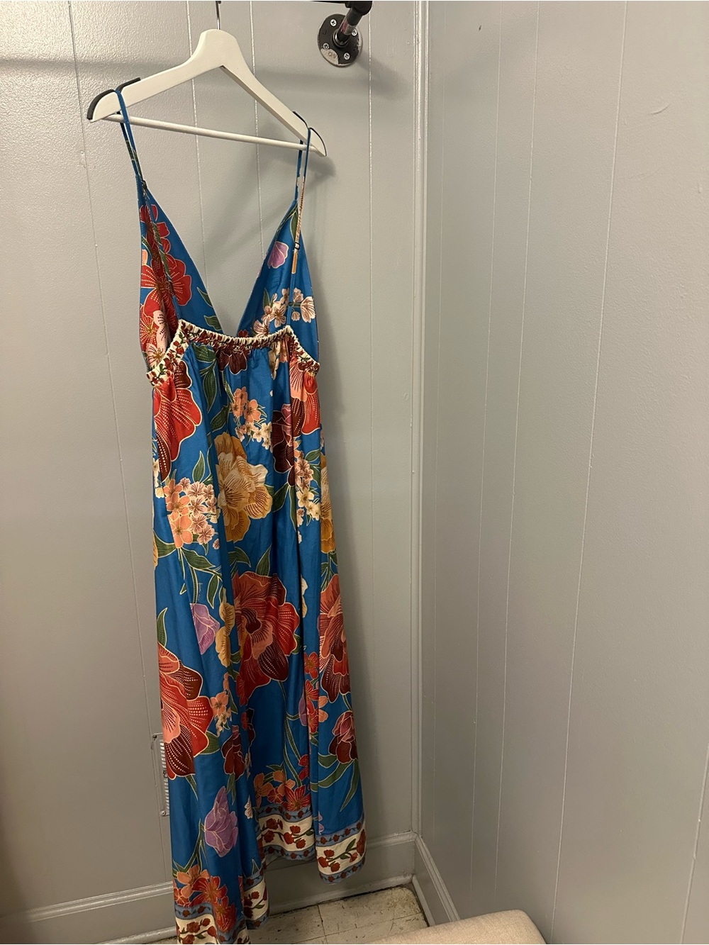 FARM Rio Blue Floral Maxi Dress with Multicolor Blooms - Picture 5 of 5